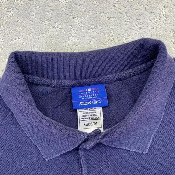 Vintage Reebok Seattle Mariners Polo Shirt Mens‎ XL MLB Baseball Navy Blue Faded - Picture 4 of 11